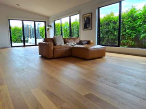 Finish carpentry, a beautiful new wood floor.